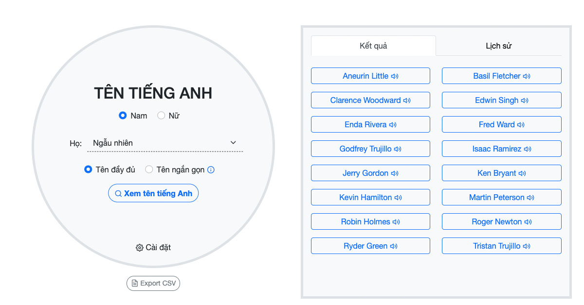 Tên tiếng Anh hay cho nam nữ - Tên tiếng Anh ngẫu nhiên 2024