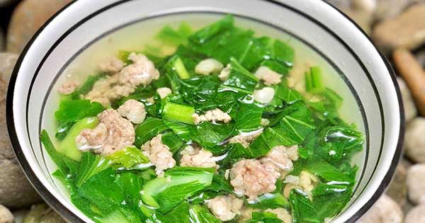 2. Canh cải ngọt thịt băm